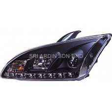 Ford Focus 05-07 Black Projector Headlamp w LED